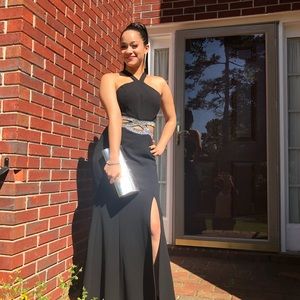 Formal black and rhinestone evening gown!